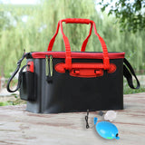 Maxbell Live Fish Container Thick Foldable Fish Bucket for Camping Gardening Fishing S Black pump
