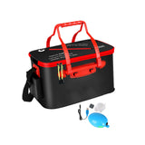 Maxbell Live Fish Container Thick Foldable Fish Bucket for Camping Gardening Fishing Black L oxygen pump
