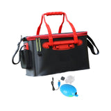 Maxbell Live Fish Container Thick Foldable Fish Bucket for Camping Gardening Fishing Black L oxygen pump