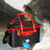 Maxbell Live Fish Container Thick Foldable Fish Bucket for Camping Gardening Fishing Black L oxygen pump