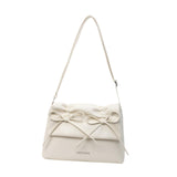 Maxbell Women Underarm Bag with Bowknot Decor Elegant Medium Size Purse Shoulder Bag White