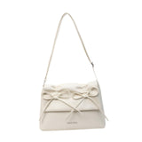 Maxbell Women Underarm Bag with Bowknot Decor Elegant Medium Size Purse Shoulder Bag White