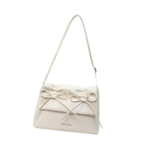 Maxbell Women Underarm Bag with Bowknot Decor Elegant Medium Size Purse Shoulder Bag White