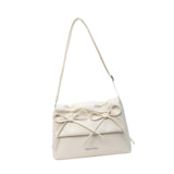 Maxbell Women Underarm Bag with Bowknot Decor Elegant Medium Size Purse Shoulder Bag White