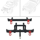 Maxbell 2 Pieces 1/12 RC Front Rear Bumper Upgrade Part for MN82 LC79 RC Crawler DIY black