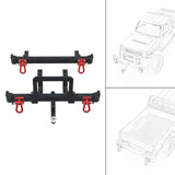 Maxbell 2 Pieces 1/12 RC Front Rear Bumper Upgrade Part for MN82 LC79 RC Crawler DIY black