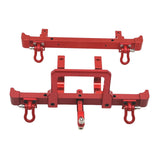 Maxbell 2 Pieces 1/12 RC Front Rear Bumper Upgrade Part for MN82 LC79 RC Crawler DIY red