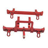 Maxbell 2 Pieces 1/12 RC Front Rear Bumper Upgrade Part for MN82 LC79 RC Crawler DIY red
