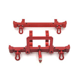 Maxbell 2 Pieces 1/12 RC Front Rear Bumper Upgrade Part for MN82 LC79 RC Crawler DIY red