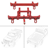 Maxbell 2 Pieces 1/12 RC Front Rear Bumper Upgrade Part for MN82 LC79 RC Crawler DIY red