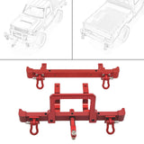 Maxbell 2 Pieces 1/12 RC Front Rear Bumper Upgrade Part for MN82 LC79 RC Crawler DIY red