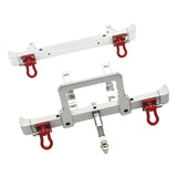 Maxbell 2 Pieces 1/12 RC Front Rear Bumper Upgrade Part for MN82 LC79 RC Crawler DIY silver