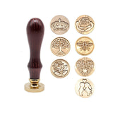 Maxbell Wooden Handle Sealing Wax Stamp Easy to Use for Notebooks Packages Envelopes A
