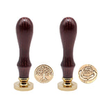 Maxbell Wooden Handle Sealing Wax Stamp Easy to Use for Notebooks Packages Envelopes A