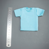 Maxbell 1/6 Scale Figure Doll Clothes T-shirt for 12 inch Male Female Action Figures Light Blue