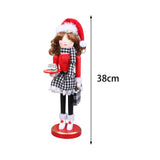 Maxbell 38cm Wooden Nutcracker Ornaments Nutcracker Figurines for Desktop Home Table Dessert