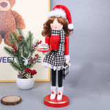 Maxbell 38cm Wooden Nutcracker Ornaments Nutcracker Figurines for Desktop Home Table Dessert