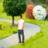 Maxbell 1/64 Scale People Figure Trendy Hand Painted for DIY Scene Diorama Dollhouse white