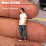 Maxbell 1/64 Scale People Figure Trendy Hand Painted for DIY Scene Diorama Dollhouse white