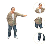 Maxbell 1:64 Standing Boy Model Resin for Micro Landscapes Diorama Photography Props khaki