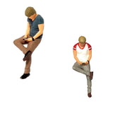 Maxbell 1/64 Scale People Figure Miniature for Dollhouse Miniature Scene Accessories grey