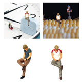 Maxbell 1/64 Scale People Figure Miniature for Dollhouse Miniature Scene Accessories grey