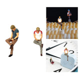 Maxbell 1/64 Scale People Figure Miniature for Dollhouse Miniature Scene Accessories grey