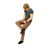 Maxbell 1/64 Scale People Figure Miniature for Dollhouse Miniature Scene Accessories grey