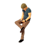Maxbell 1/64 Scale People Figure Miniature for Dollhouse Miniature Scene Accessories grey