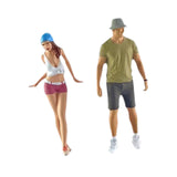 Maxbell 2Pcs 1/64 Man and Woman Figures Props A Couple for DIY Scene Micro Landscape
