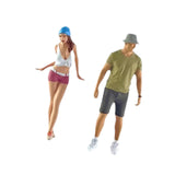 Maxbell 2Pcs 1/64 Man and Woman Figures Props A Couple for DIY Scene Micro Landscape
