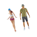 Maxbell 2Pcs 1/64 Man and Woman Figures Props A Couple for DIY Scene Micro Landscape