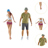 Maxbell 2Pcs 1/64 Man and Woman Figures Props A Couple for DIY Scene Micro Landscape