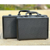 Maxbell Aluminum Carrying Case Black Briefcase Tool Box for Makeup Jewelry Valuables 44x22x6.4cm