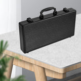 Maxbell Aluminum Carrying Case Black Briefcase Tool Box for Makeup Jewelry Valuables 44x22x6.4cm