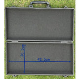 Maxbell Aluminum Carrying Case Black Briefcase Tool Box for Makeup Jewelry Valuables 44x22x6.4cm