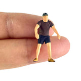 Maxbell 1/64 Beach Filming People Figure Crafts Resin for Scenery Landscape Ornament