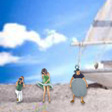 Maxbell 1/64 Beach Filming People Figure Crafts Resin for Scenery Landscape Ornament
