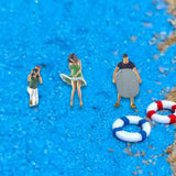 Maxbell 1/64 Beach Filming People Figure Crafts Resin for Scenery Landscape Ornament