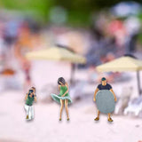 Maxbell 1/64 Beach Filming People Figure Crafts Resin for Scenery Landscape Ornament