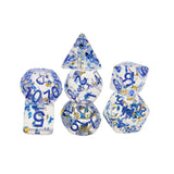 Maxbell 7 Pieces Dice Set D20 D12 D10 D8 D6 D4 Resin Polyhedral Dices for Table Game