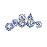 Maxbell 7 Pieces Dice Set D20 D12 D10 D8 D6 D4 Resin Polyhedral Dices for Table Game