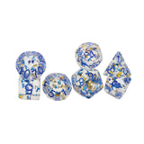Maxbell 7 Pieces Dice Set D20 D12 D10 D8 D6 D4 Resin Polyhedral Dices for Table Game