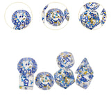 Maxbell 7 Pieces Dice Set D20 D12 D10 D8 D6 D4 Resin Polyhedral Dices for Table Game