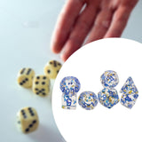 Maxbell 7 Pieces Dice Set D20 D12 D10 D8 D6 D4 Resin Polyhedral Dices for Table Game