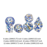Maxbell 7 Pieces Dice Set D20 D12 D10 D8 D6 D4 Resin Polyhedral Dices for Table Game
