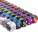 Maxbell 50Pcs Acrylic Dice Set Crafts 16mm for Party Favors Table Games Role Playing