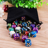 Maxbell 50Pcs Acrylic Dice Set Crafts 16mm for Party Favors Table Games Role Playing