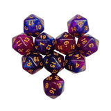 Maxbell 10Pcs Polyhedral Dices D20 Gaming Dices for KTV Role Playing Game Board Game Blue purple