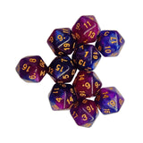 Maxbell 10Pcs Polyhedral Dices D20 Gaming Dices for KTV Role Playing Game Board Game Blue purple